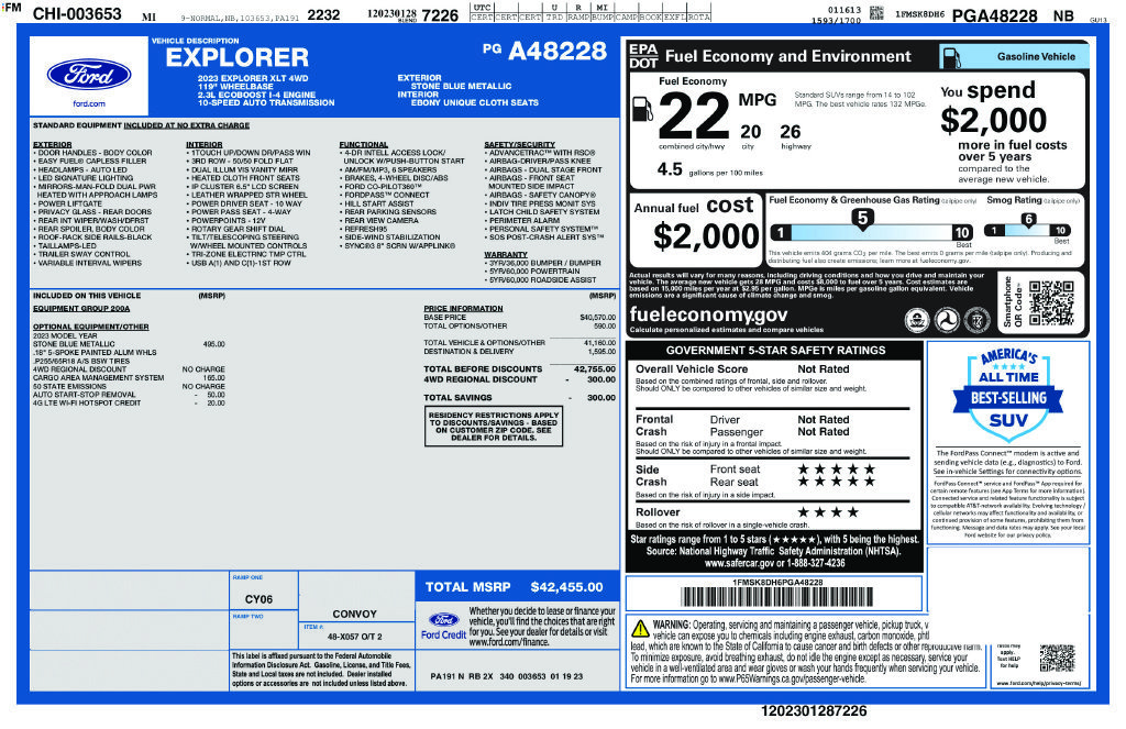 Used 2023 Ford Explorer XLT AWD/4WD image 2