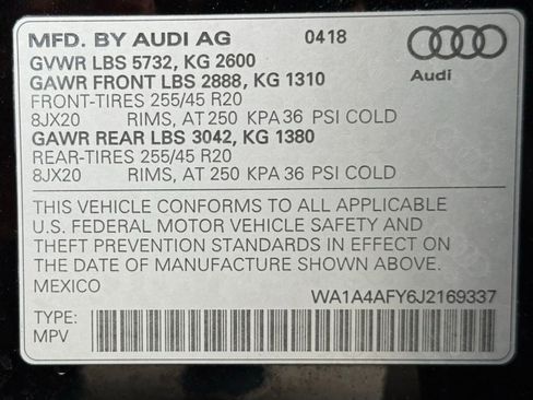 Used 2018 Audi SQ5 Premium Plus w/ Navigation Package AWD/4WD image 66