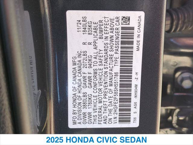 Certified 2025 Honda Civic Sport image 26