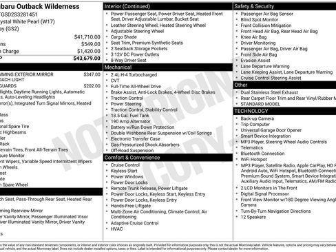 Certified 2025 Subaru Outback Wilderness AWD/4WD image 19