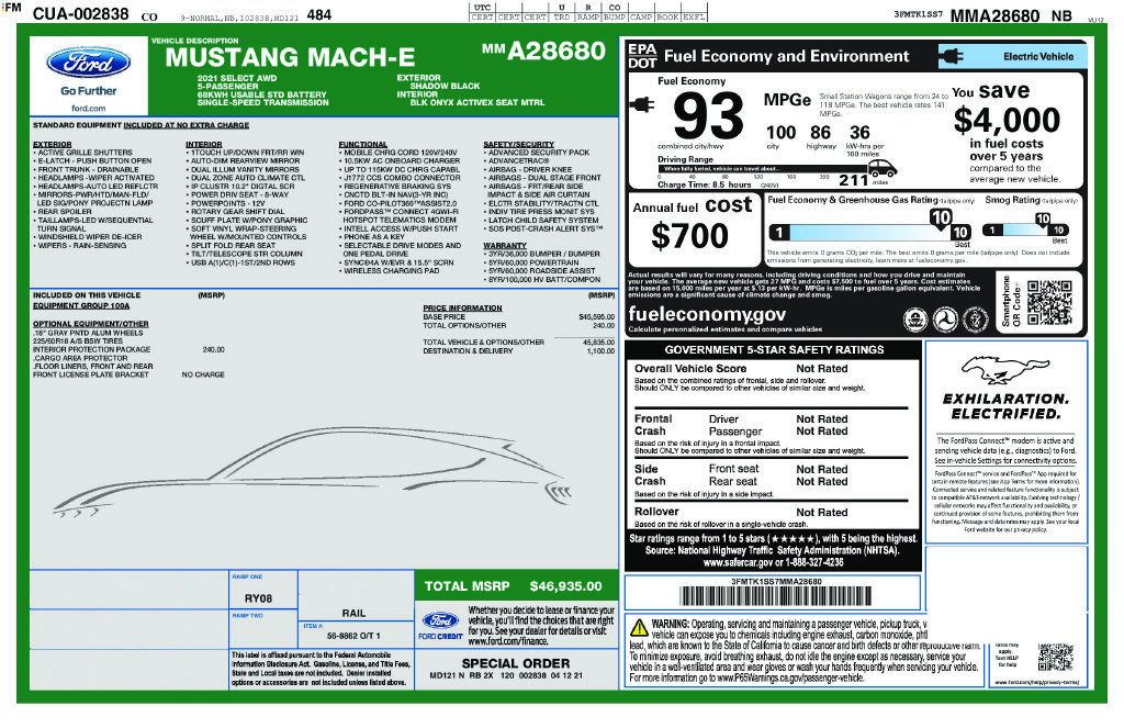 Used 2021 Ford Mustang Mach-E Select AWD/4WD image 15