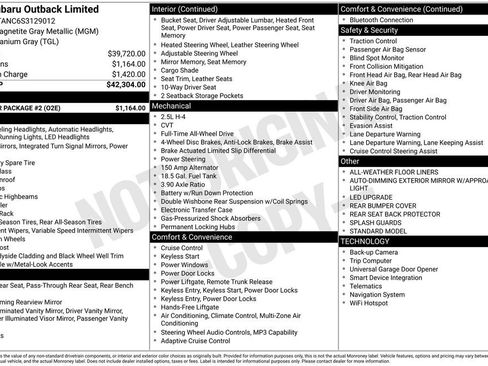 Used 2025 Subaru Outback Limited w/ Popular Package #2 image 3
