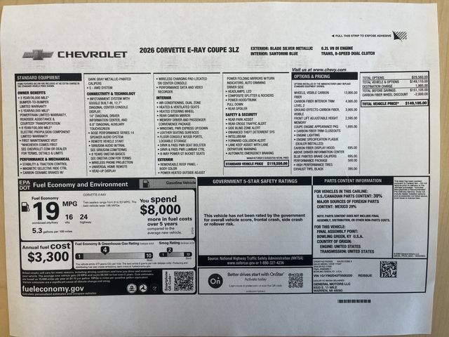 Used 2026 Chevrolet Corvette E-Ray AWD/4WD image 3