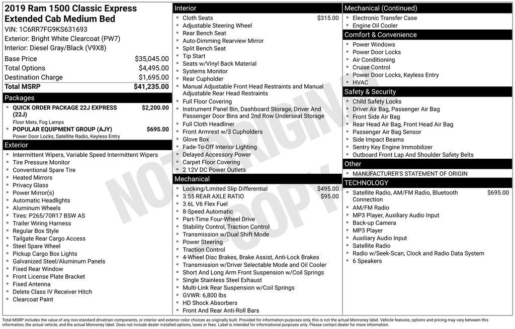 Used 2019 RAM 1500 Express AWD/4WD image 38