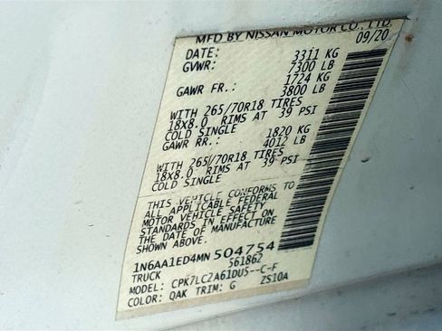 Used 2021 Nissan Titan SV w/ SV Convenience Package AWD/4WD image 30