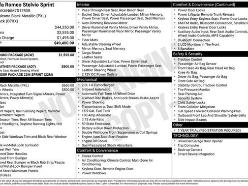 Used 2021 Alfa Romeo Stelvio Sprint w/ Sun & Sound Package AWD/4WD image 4