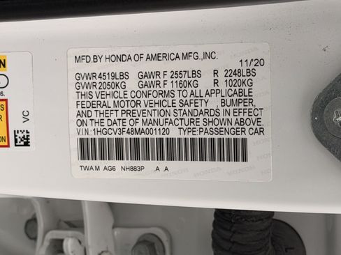 Certified 2021 Honda Accord EX image 29