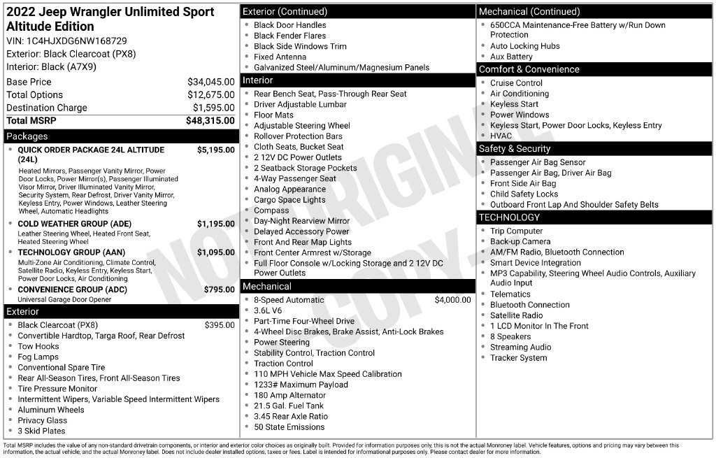 Used 2022 Jeep Wrangler Unlimited Sport AWD/4WD image 32