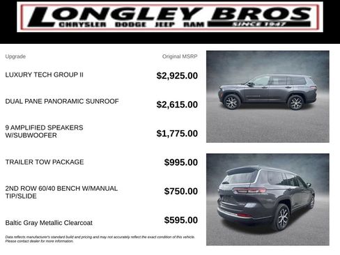 Used 2025 Jeep Grand Cherokee L Limited w/ Luxury Tech Group II AWD/4WD image 6