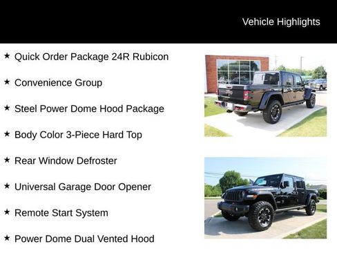 New 2026 Jeep Gladiator Rubicon w/ Steel Power Dome Hood Package AWD/4WD image 3