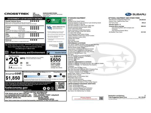 Used 2024 Subaru Crosstrek 2.5i Limited w/ Crosstrek Mirror Package AWD/4WD image 9