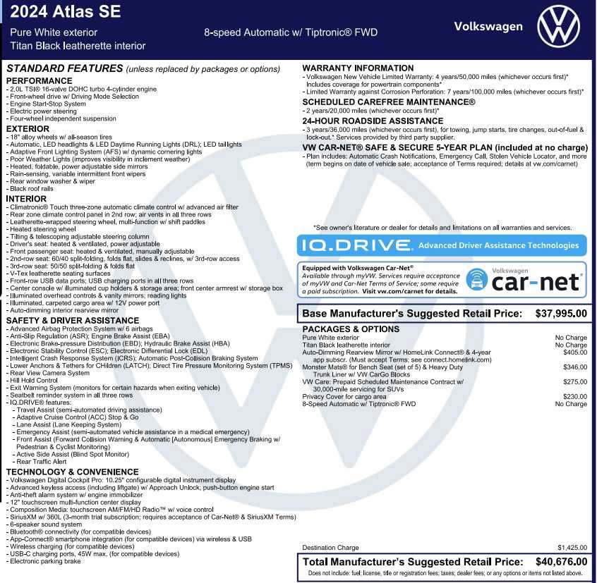 Used 2024 Volkswagen Atlas SE FWD image 3