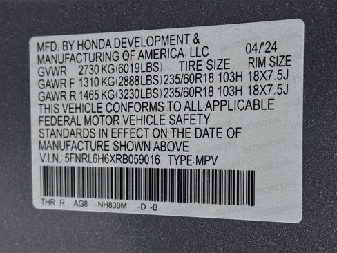 Certified 2024 Honda Odyssey EX-L image 33