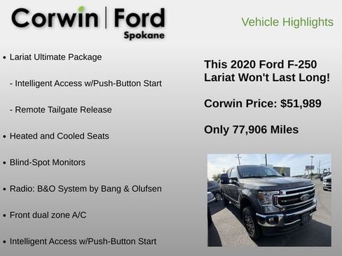 Used 2020 Ford F250 Lariat w/ Lariat Ultimate Package AWD/4WD image 17