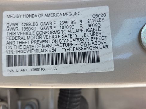 Certified 2020 Honda Accord LX image 21