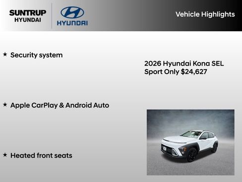 Certified 2026 Hyundai Kona SEL Sport FWD image 16