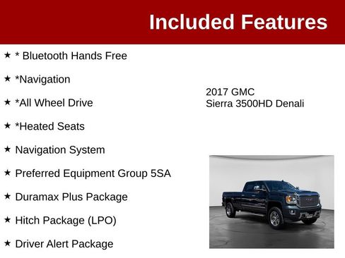 Used 2017 GMC Sierra 3500 Denali w/ Duramax Plus Package AWD/4WD image 3