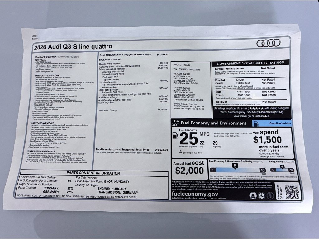 Used 2026 Audi Q3 quattro 2.0T AWD/4WD image 9