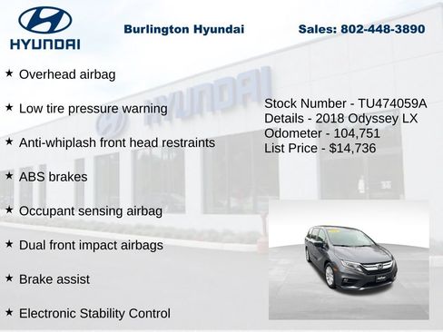 Used 2018 Honda Odyssey LX image 15