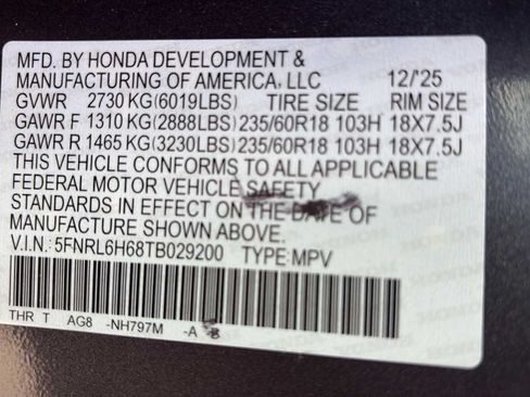 Used 2026 Honda Odyssey EX-L image 15