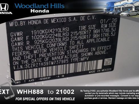 Certified 2026 Honda HR-V LX image 26