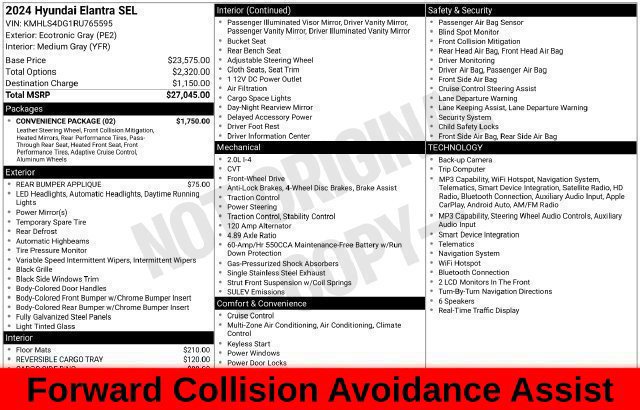 Used 2024 Hyundai Elantra SEL w/ Convenience Package FWD image 59