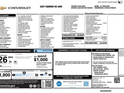 New 2027 Chevrolet Equinox RS w/ Safety and Technology Package AWD/4WD image 4