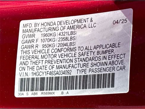 Certified 2025 Honda Accord SE image 37