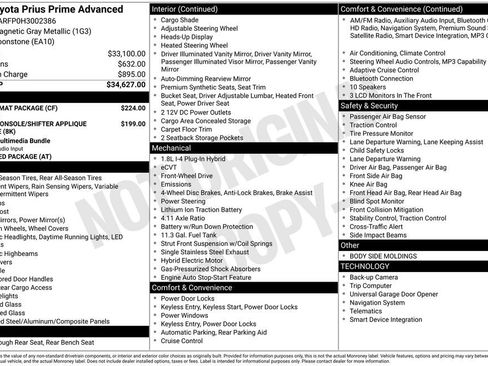 Used 2017 Toyota Prius Prime Advanced w/ Carpet Mat Package image 2