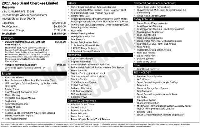 New 2027 Jeep Grand Cherokee Limited AWD/4WD image 3