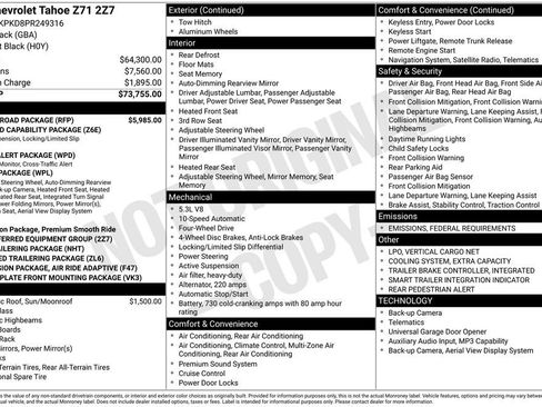 Certified 2023 Chevrolet Tahoe Z71 w/ Z71 Off-Road Package image 37
