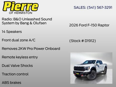New 2026 Ford F150 Raptor w/ Equipment Group 803A Raptor R AWD/4WD image 24