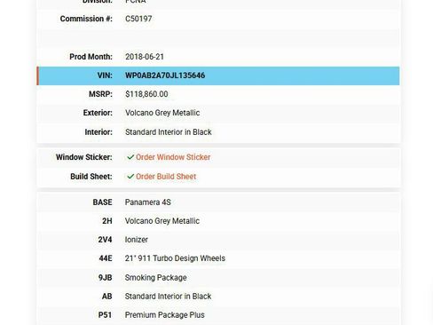 Used 2018 Porsche Panamera 4S w/ Premium Package Plus AWD/4WD image 92