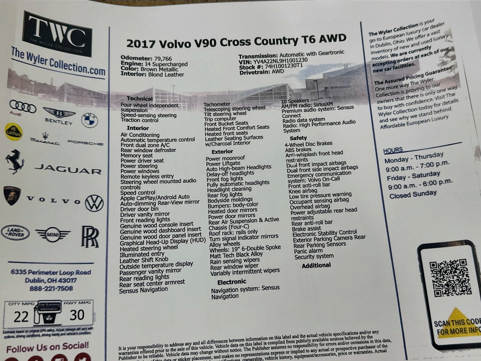 Used 2017 Volvo V90 T6 Cross Country AWD/4WD image 49