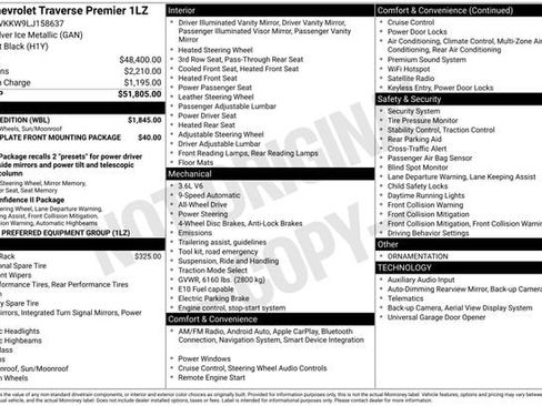 Used 2020 Chevrolet Traverse Premier w/ Redline Edition AWD/4WD image 2