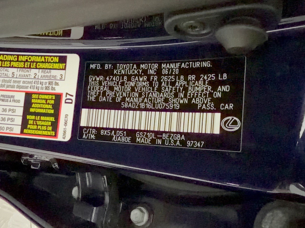 Certified 2020 Lexus ES 350 w/ Premium Package FWD image 33
