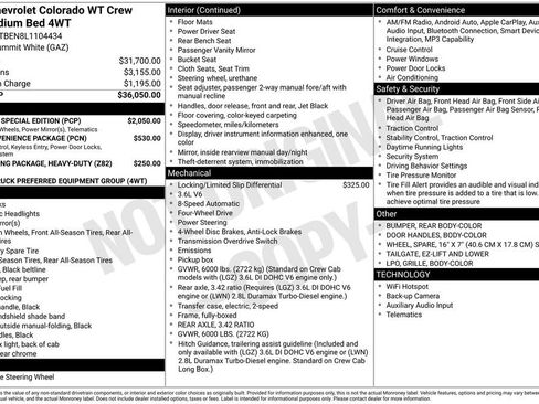 Used 2020 Chevrolet Colorado W/T w/ Custom Special Edition AWD/4WD image 3