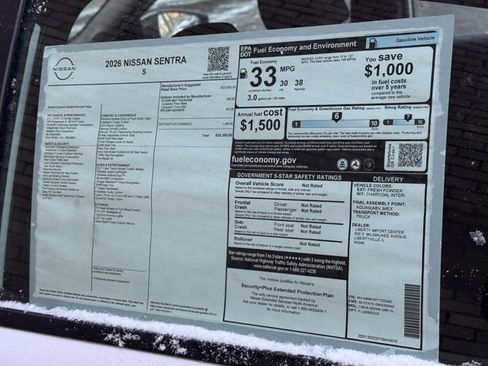 New 2026 Nissan Sentra S w/ Floor Mat Package image 11