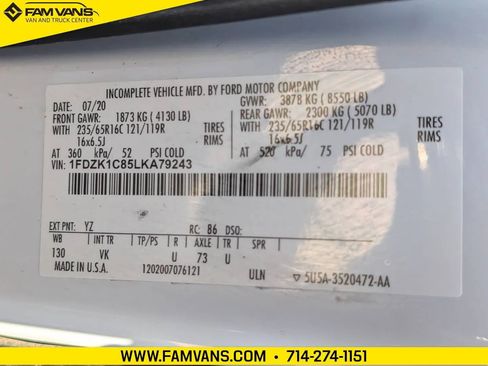 Used 2020 Ford Transit 150 XL RWD image 28