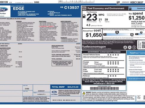 Used 2019 Ford Edge Titanium w/ Cold Weather Package AWD/4WD image 2
