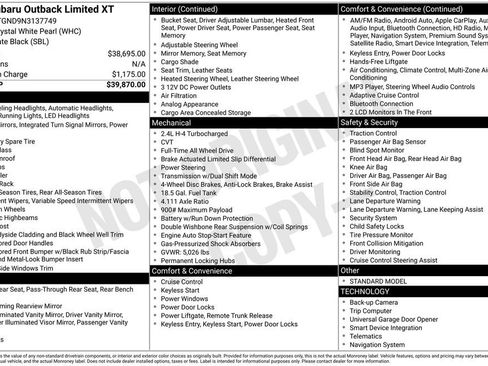 Used 2022 Subaru Outback Limited XT image 15