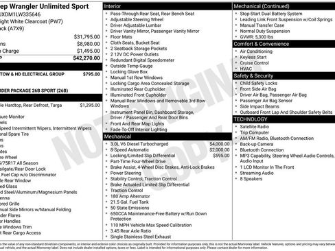 Used 2020 Jeep Wrangler Unlimited Sport AWD/4WD image 9