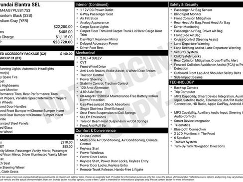 Used 2023 Hyundai Elantra SEL w/ Preferred Accessory Package FWD image 7