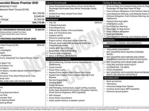 Used 2022 Chevrolet Blazer Premier w/ Enhanced Convenience Package image 41