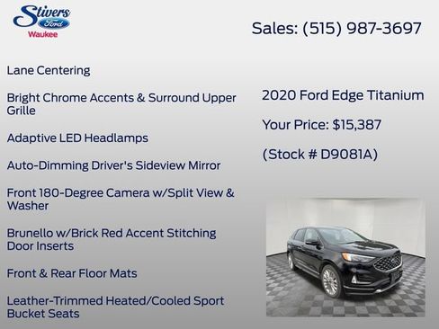 Used 2020 Ford Edge Titanium w/ Equipment Group 301A AWD/4WD image 28