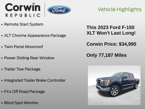 Used 2023 Ford F150 XLT w/ Equipment Group 302A High AWD/4WD image 7
