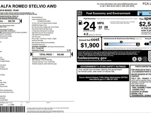 Used 2019 Alfa Romeo Stelvio AWD image 3