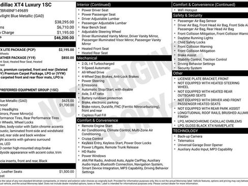 Used 2022 Cadillac XT4 Luxury w/ LPO, Onyx Lite Package image 4