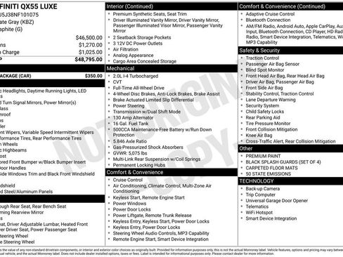 Used 2022 INFINITI QX55 Luxe w/ Cargo Package image 42