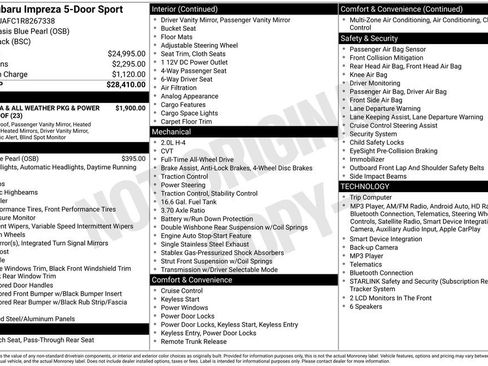 Certified 2024 Subaru Impreza 2.0i Sport AWD/4WD image 10